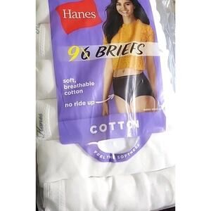 Hanes Women's No Ride Up Cotton Panties 7-Pack White Size 7 Cool Comfort Briefs